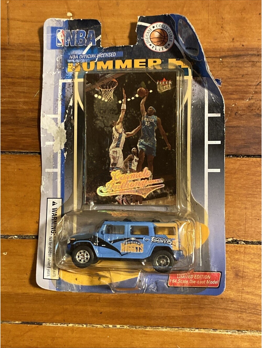 New 2004 CARMELO ANTHONY  Fleer Ultra Die Cast car & card, Hummer  NBA Cavaliers